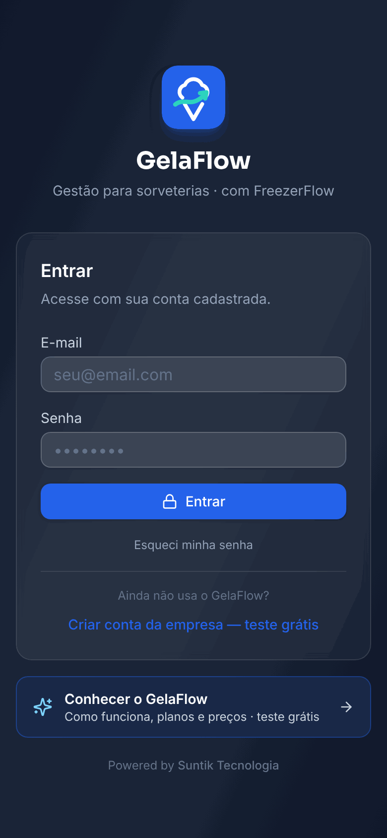 Entrada no celular