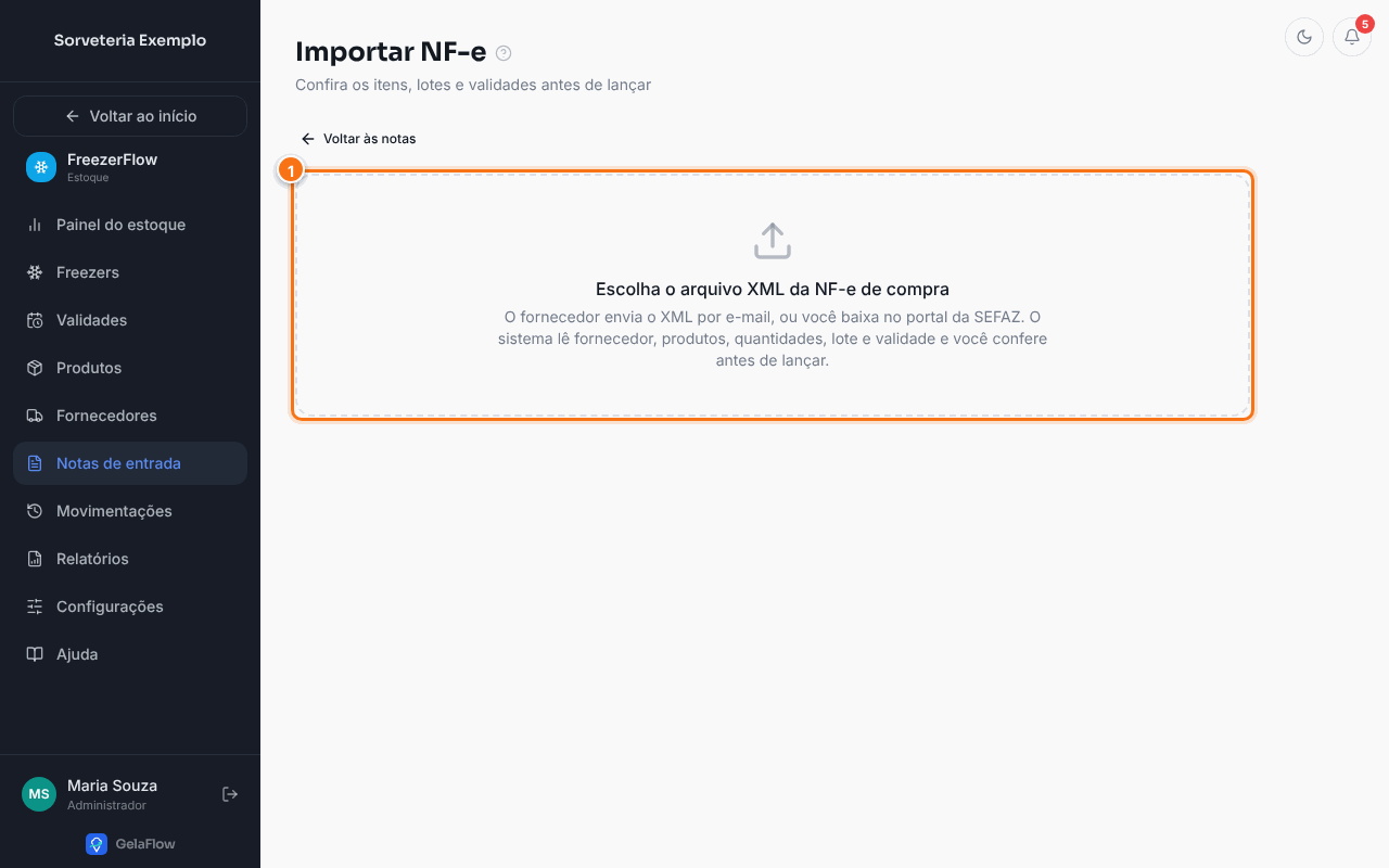 Escolher o arquivo XML