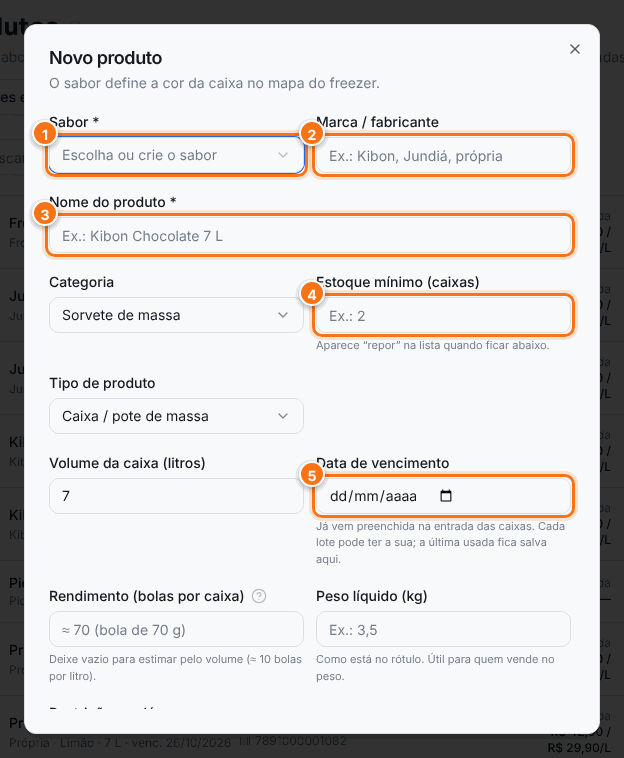 Janela Novo produto